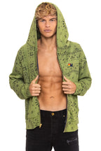 Retro BANDANA ZIP HOODIE - JUNGLE GREEN