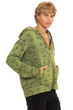 Retro BANDANA ZIP HOODIE - JUNGLE GREEN