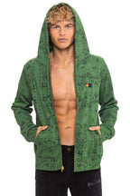 Retro BANDANA ZIP HOODIE - PALM