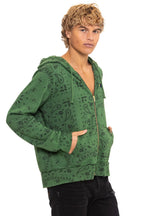 Retro BANDANA ZIP HOODIE - PALM