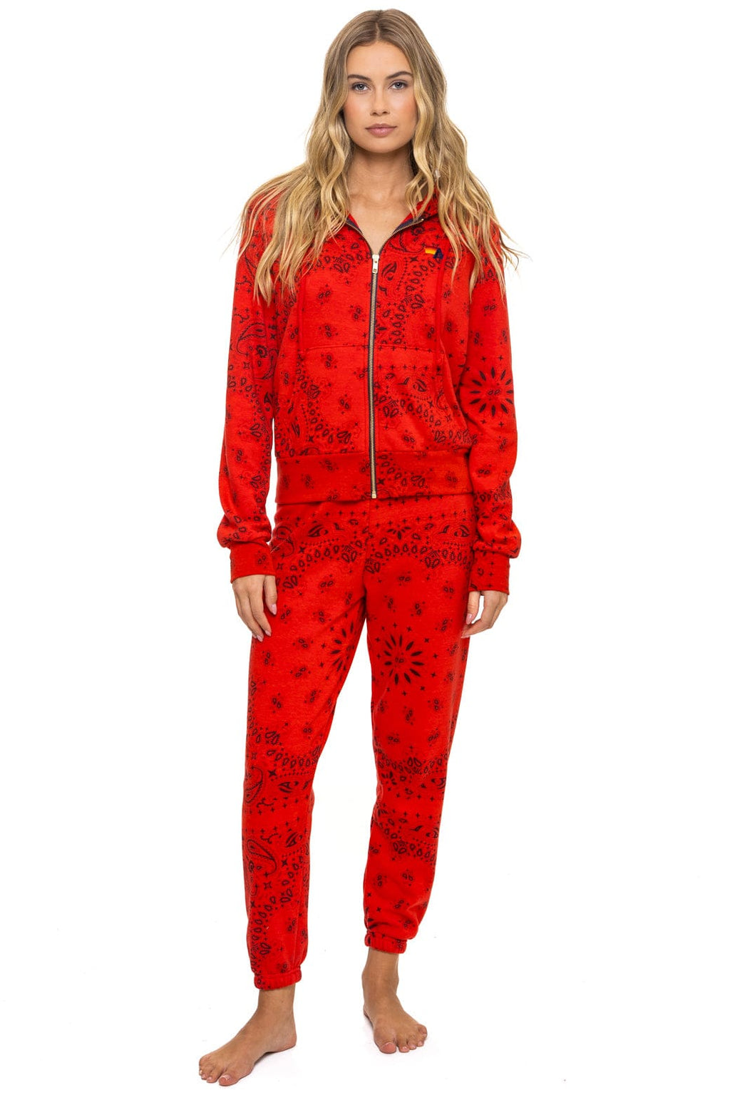 Retro BANDANA SWEATPANTS - RED