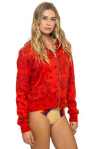 Retro BANDANA ZIP HOODIE - RED