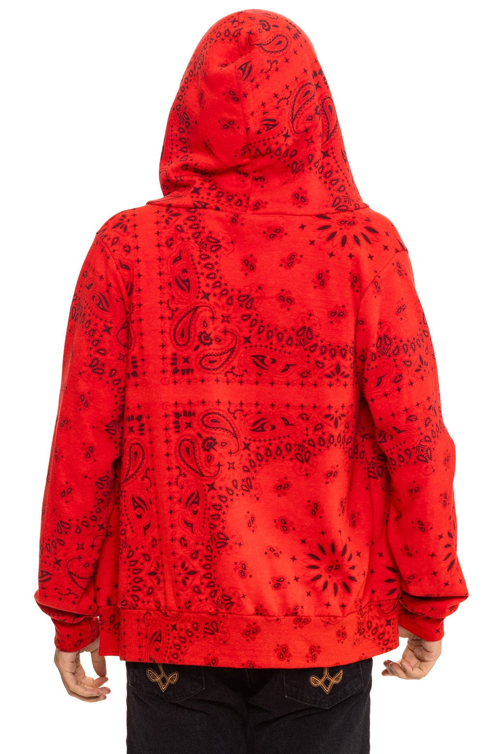 Retro BANDANA ZIP HOODIE - RED