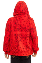 Retro BANDANA ZIP HOODIE - RED