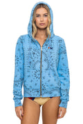 Retro BANDANA ZIP HOODIE - SKY
