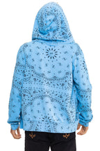 Retro BANDANA ZIP HOODIE - SKY