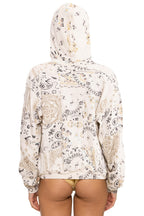 Retro BANDANA QUILTED RELAXED ZIP HOODIE - VINTAGE WHITE