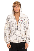 Retro BANDANA QUILTED RELAXED ZIP HOODIE - VINTAGE WHITE
