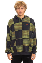Retro CHECK QUILT RELAXED PULLOVER HOODIE - SMOKE CAMO