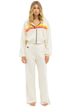 Retro 5 STRIPE WIDE LEG POCKET SWEATPANTS - VINTAGE WHITE WHITE NEON