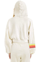 Retro UNDER THE BIG SKY 2026 CROPPED ZIP HOODIE RELAXED - VINTAGE WHITE