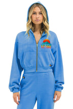 Retro UP IN THE SKY 2026 CROPPED ZIP HOODIE - OCEAN