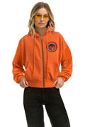 Retro UNIVERSITY OF TEXAS LONGHORNS RELAXED CIRCLE CROPPED HOODIE - BURNT ORANGE