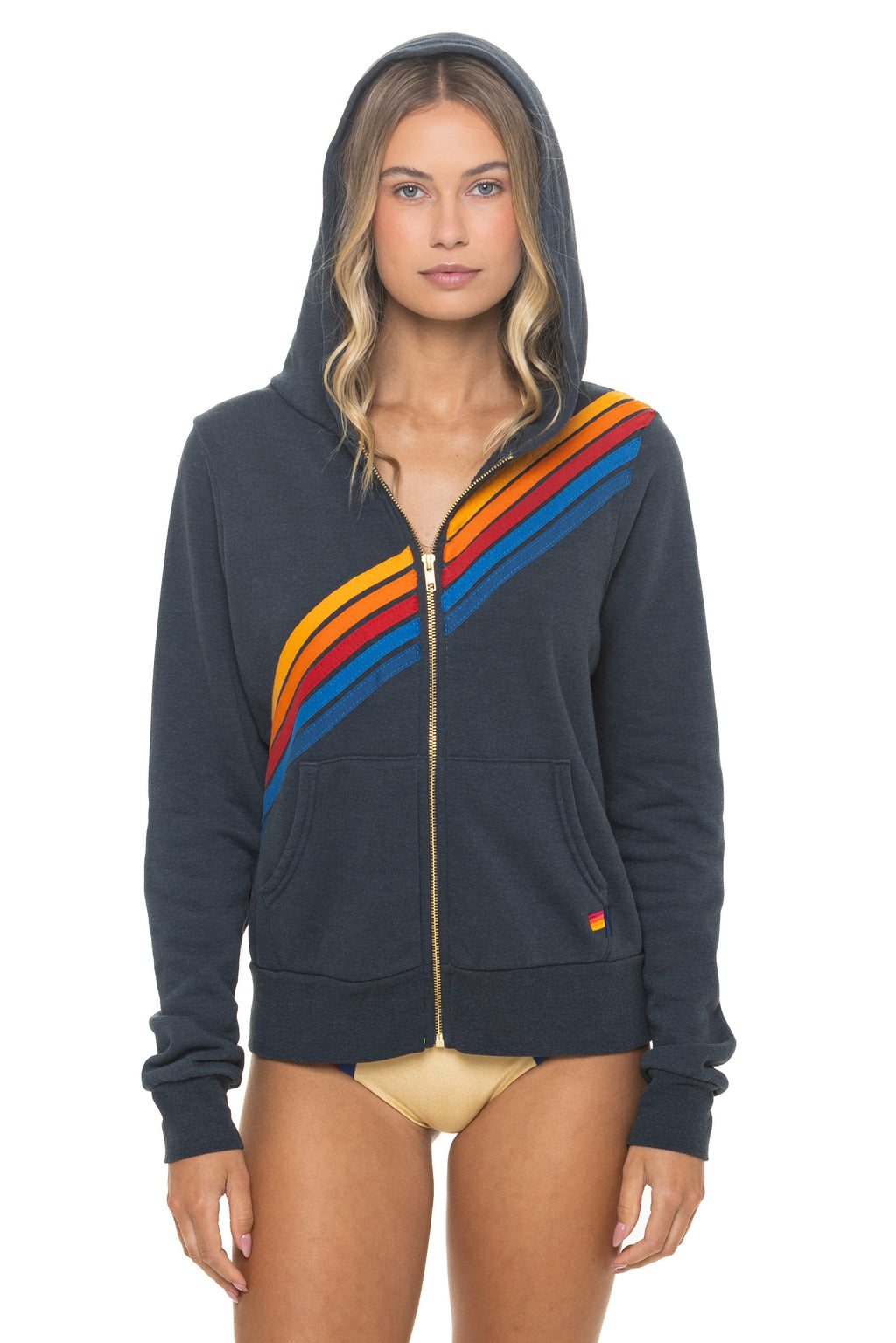 Retro DISCO ZIP HOODIE - CHARCOAL