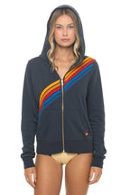 Retro DISCO ZIP HOODIE - CHARCOAL