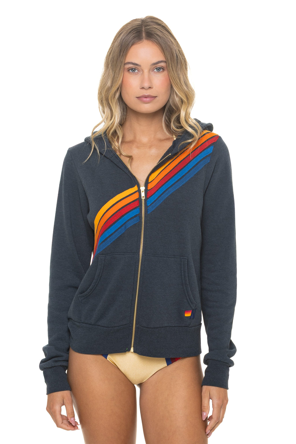 Retro DISCO ZIP HOODIE - CHARCOAL