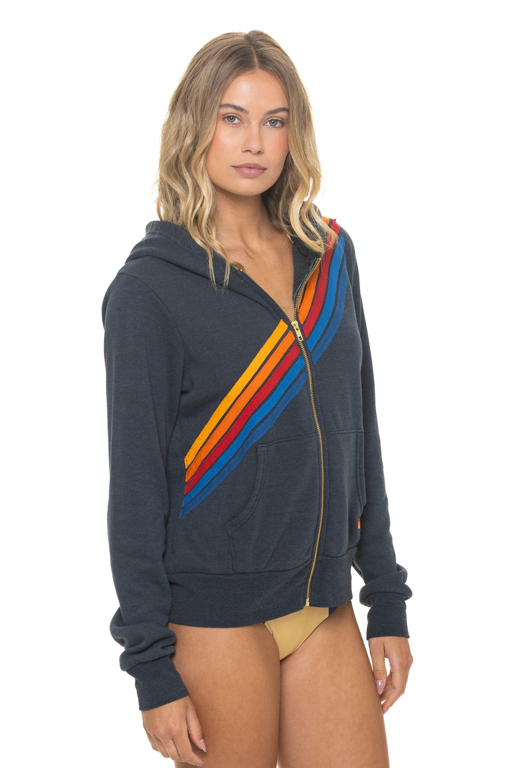 Retro DISCO ZIP HOODIE - CHARCOAL