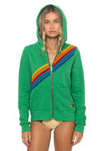 Retro DISCO ZIP HOODIE - KELLY GREEN