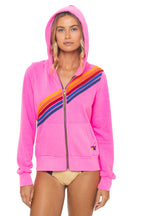 Retro DISCO ZIP HOODIE - NEON PINK