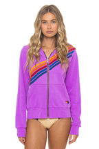 Retro DISCO ZIP HOODIE - NEON PURPLE