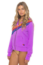Retro DISCO ZIP HOODIE - NEON PURPLE