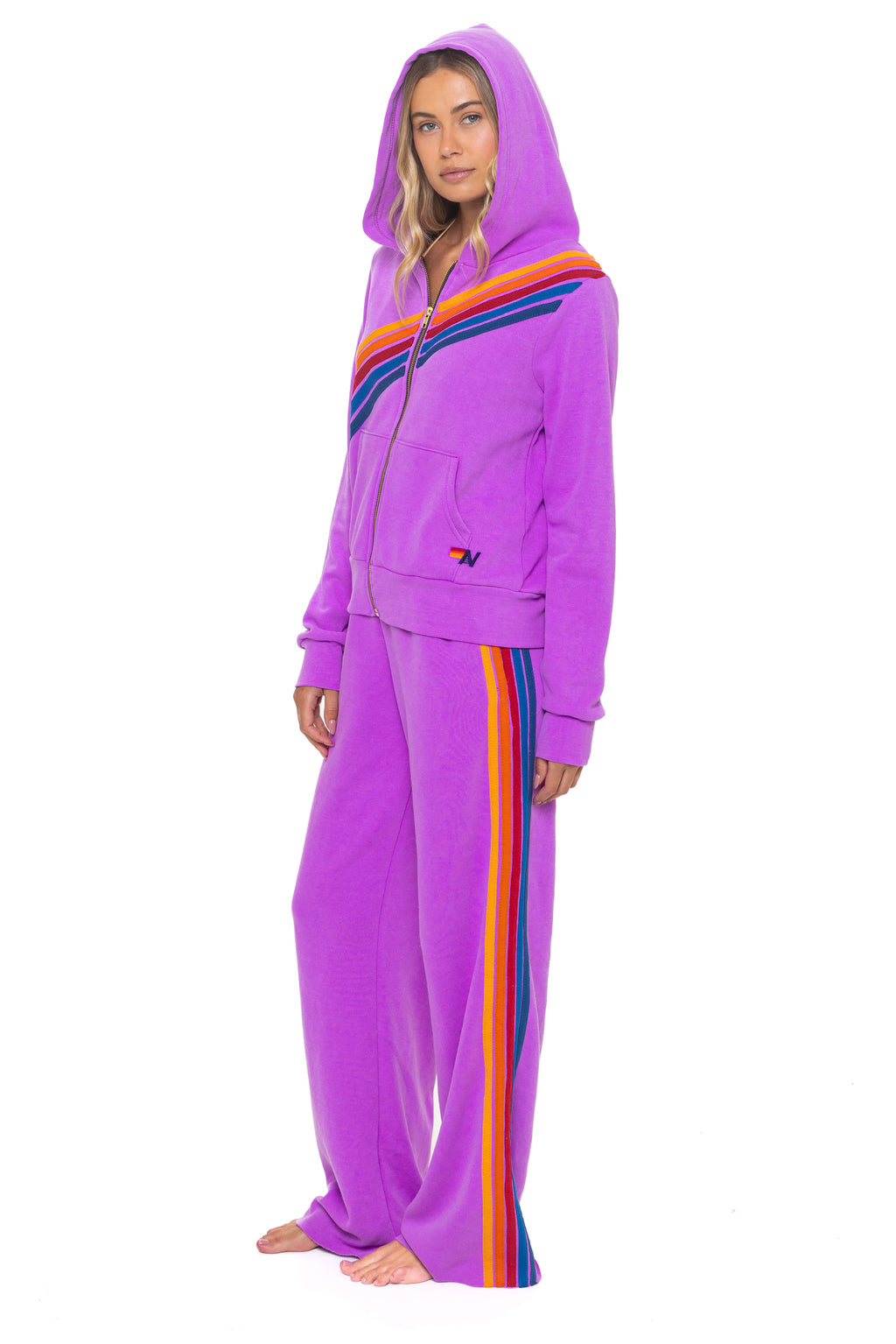 Retro DISCO ZIP HOODIE - NEON PURPLE
