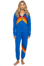 Retro MOUNTAIN STITCH CHEVRON 4 ZIP HOODIE - ADVENTURE BLUE