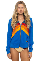 Retro MOUNTAIN STITCH CHEVRON 4 ZIP HOODIE - ADVENTURE BLUE