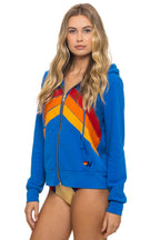 Retro MOUNTAIN STITCH CHEVRON 4 ZIP HOODIE - ADVENTURE BLUE