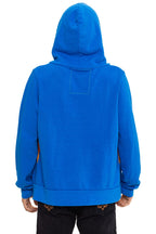 Retro MOUNTAIN STITCH CHEVRON 4 ZIP HOODIE - ADVENTURE BLUE