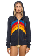 Retro MOUNTAIN STITCH CHEVRON 4 ZIP HOODIE - CHARCOAL