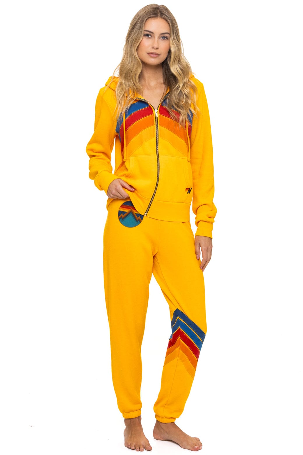 Retro ALL SEASONS CIRCLE CHEVRON SWEATPANTS - GOLD