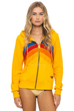 Retro MOUNTAIN STITCH CHEVRON 4 ZIP HOODIE - GOLD