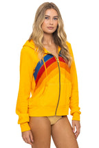Retro MOUNTAIN STITCH CHEVRON 4 ZIP HOODIE - GOLD