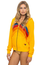 Retro MOUNTAIN STITCH CHEVRON 4 ZIP HOODIE - GOLD
