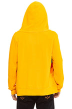 Retro MOUNTAIN STITCH CHEVRON 4 ZIP HOODIE - GOLD