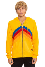 Retro MOUNTAIN STITCH CHEVRON 4 ZIP HOODIE - GOLD