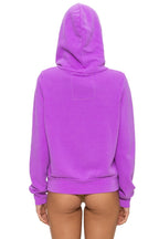 Retro MOUNTAIN STITCH CHEVRON 4 ZIP HOODIE - NEON PURPLE
