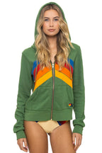 Retro MOUNTAIN STITCH CHEVRON 4 ZIP HOODIE - PALM