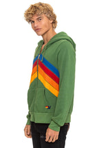 Retro MOUNTAIN STITCH CHEVRON 4 ZIP HOODIE - PALM