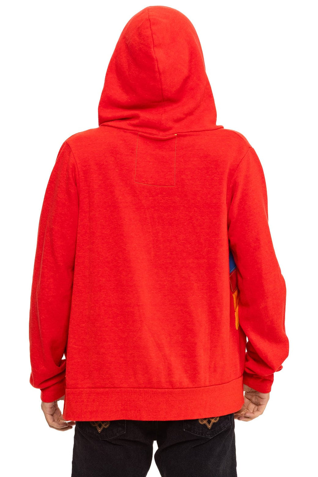 Retro MOUNTAIN STITCH CHEVRON 4 ZIP HOODIE - RED