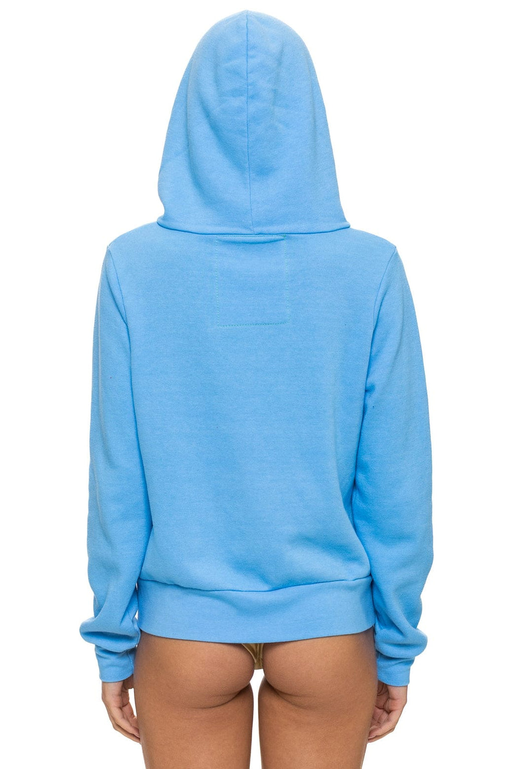 Retro MOUNTAIN STITCH CHEVRON 4 ZIP HOODIE - SKY