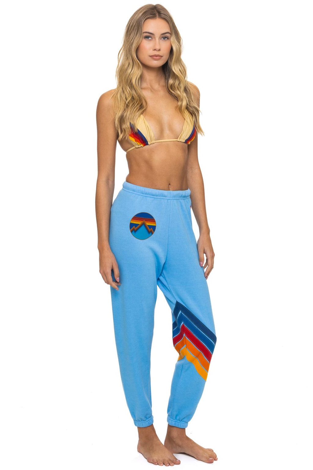 Retro ALL SEASONS CIRCLE CHEVRON SWEATPANTS - SKY
