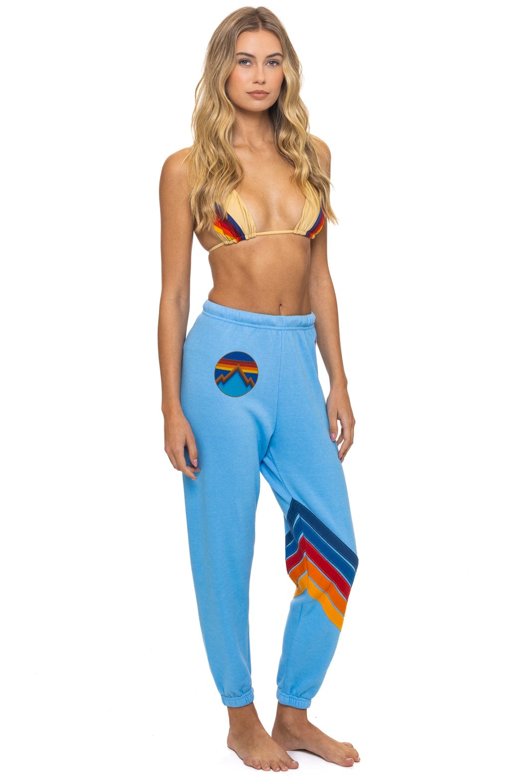 Retro ALL SEASONS CIRCLE CHEVRON SWEATPANTS - SKY