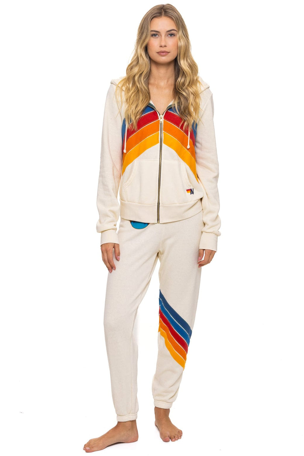 Retro ALL SEASONS CIRCLE CHEVRON SWEATPANTS - VINTAGE WHITE