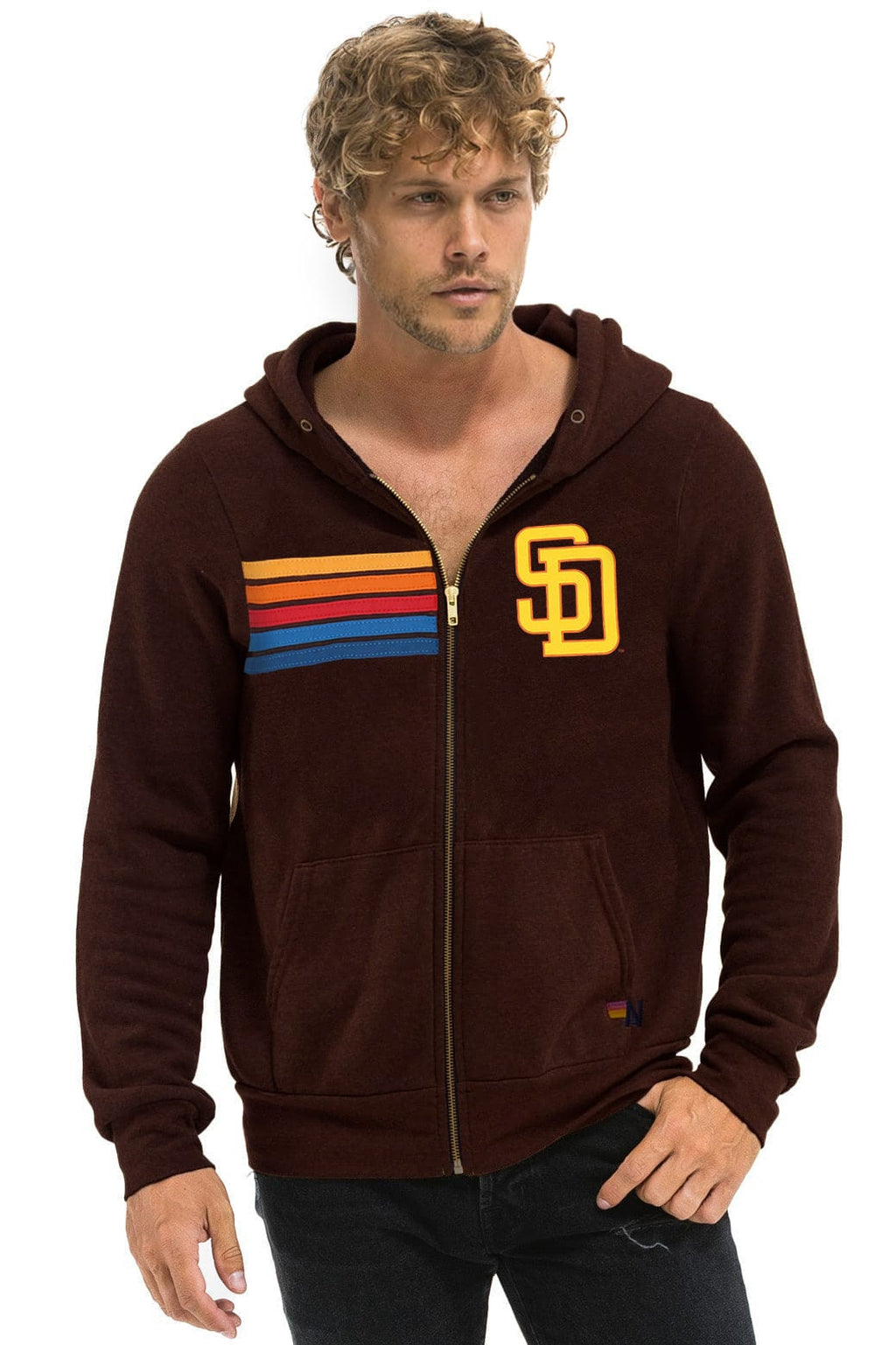 Retro SAN DIEGO PADRES 2026 ZIP HOODIE - BROWN