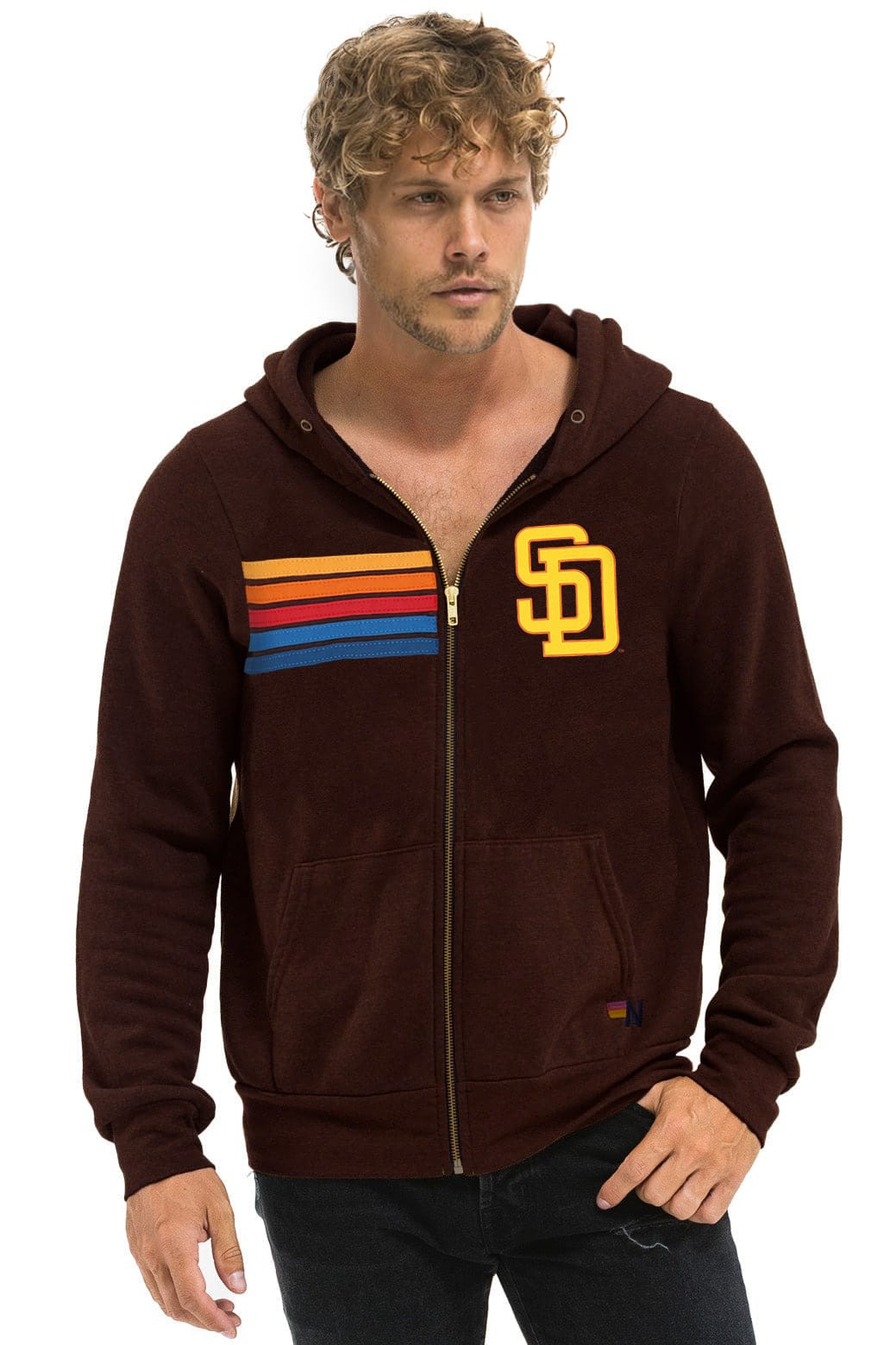Retro SAN DIEGO PADRES 2026 ZIP HOODIE - BROWN