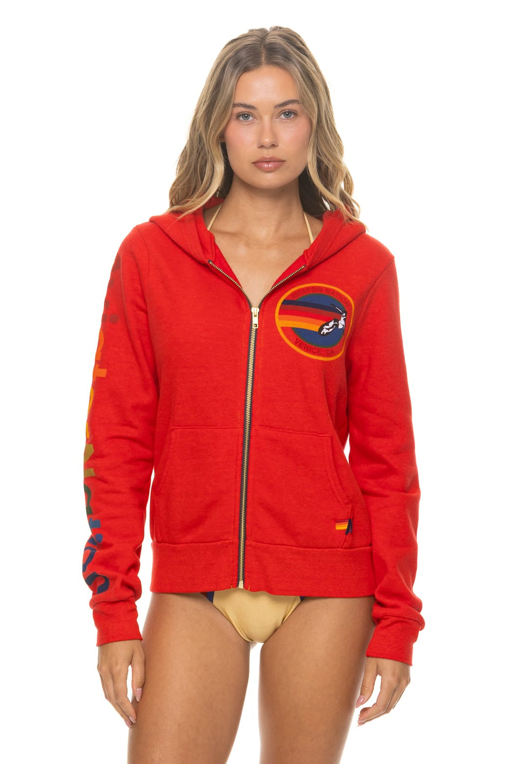 Retro AVIATOR NATION VENICE HOODIE - RED