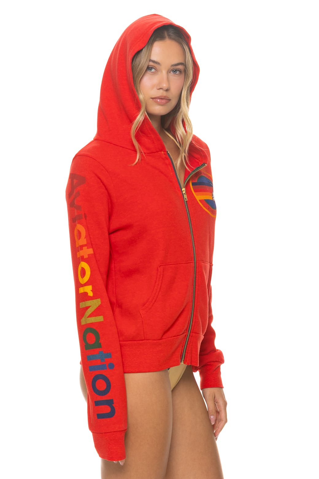 Retro AVIATOR NATION VENICE HOODIE - RED