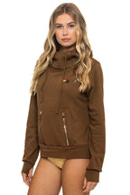 Retro NINJA PULLOVER HOODIE - CHOCOLATE